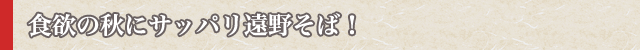 夏を乗り切るサッパリ遠野そば!