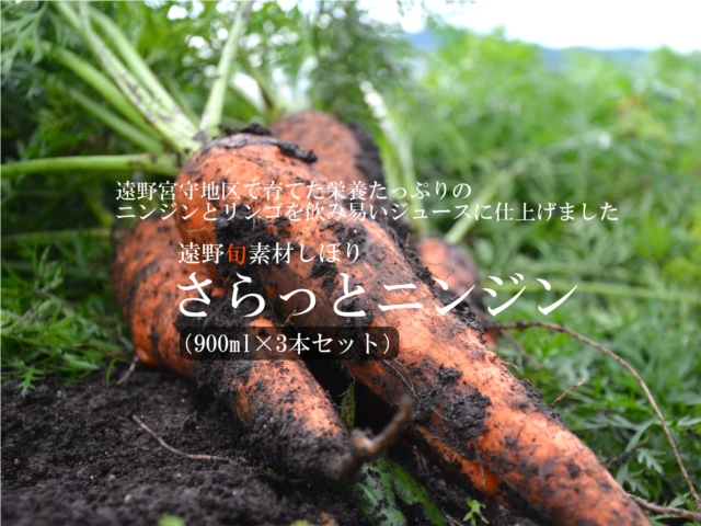 遠野旬素材しぼり・さらっとニンジン(900ml×3本セット)【送料無料】