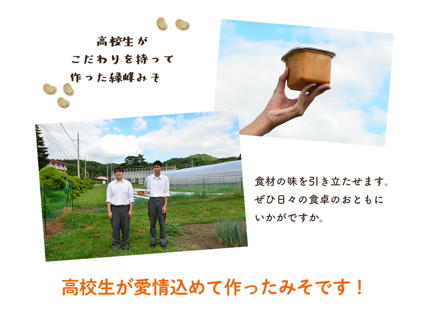 高校生が愛情込めて作った味噌です